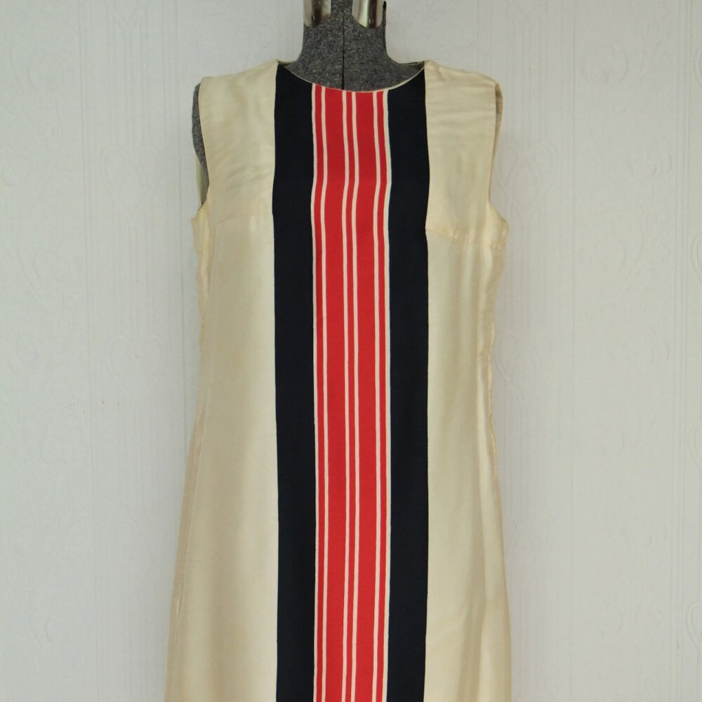 1970 B.H. Wragge silk racer stripes dress